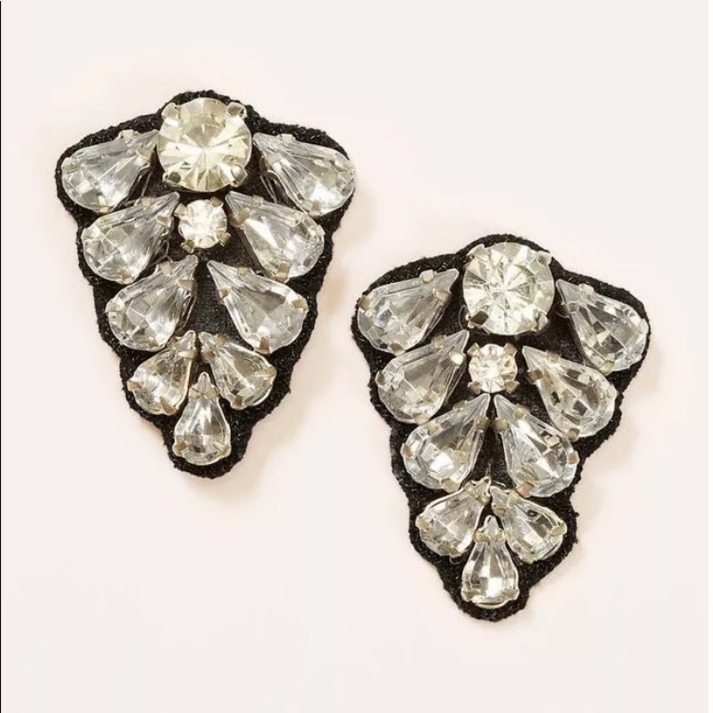NWT  LOFT Crystal Fabric Back Earrings 359994